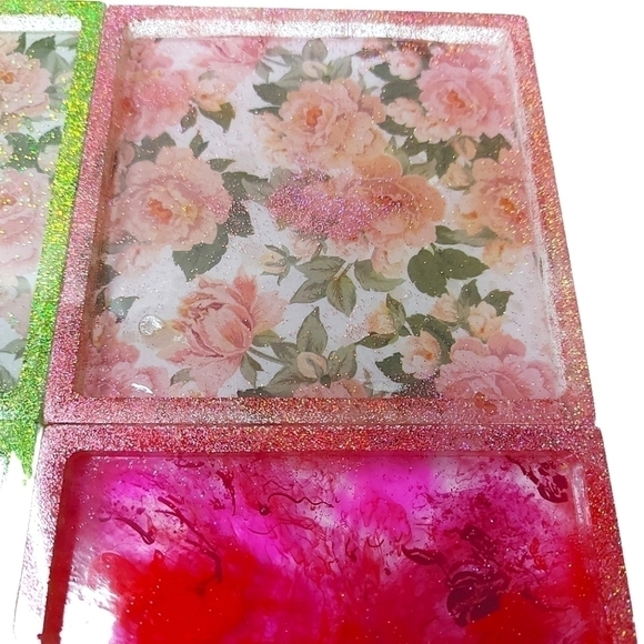 Handcrafted Resin Coaster Set Of 4 - Picture 5 of 5